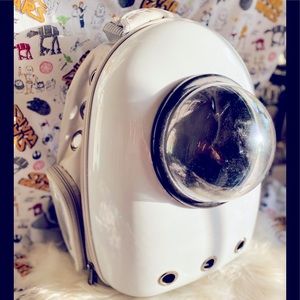 Grey Cat Backpack Carrier Bubble Bag, Space Capsule Shell Backpack Carrier😻🐶💕